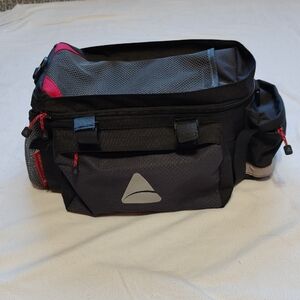 Axiom Cycling Black and Gray Trunk Bag with Red Trim